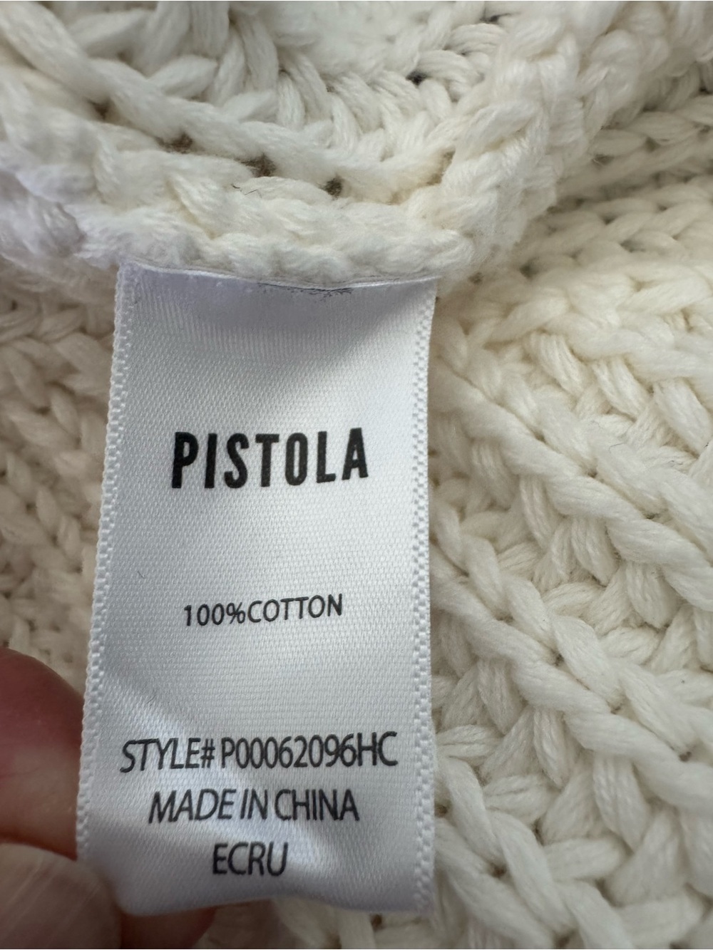 Pistola Ecru Helene NWT Chunky Ribbed Split Hem Sweater Cream Cotton Winter - Picture 7 of 8